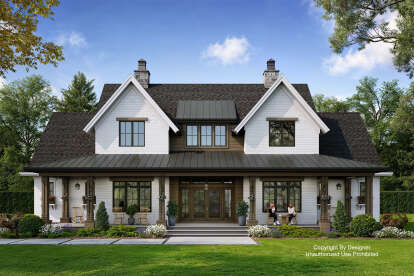 Craftsman House Plan #098-00417 Elevation Photo