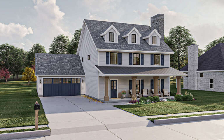 House Plan House Plan #29584 Angled Front Elevation