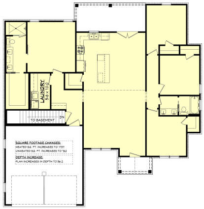 Main Floor w/ Basement Stair Location for House Plan #041-00336