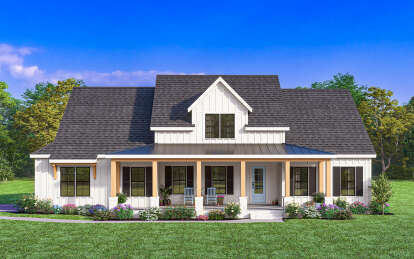 Modern Farmhouse House Plan #009-00368 Elevation Photo