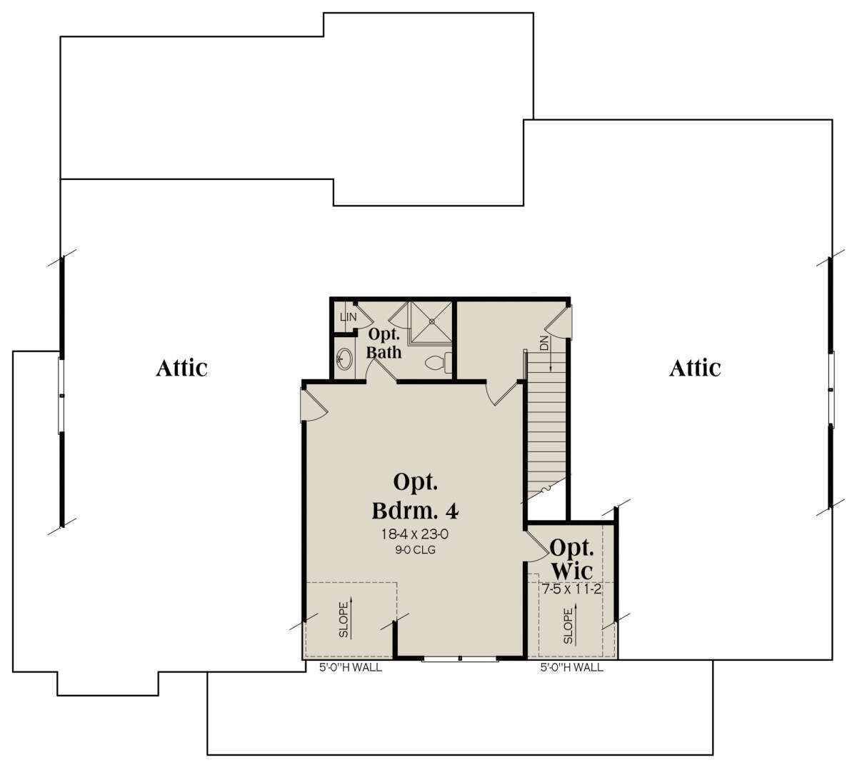 Optional Second Floor for House Plan #009-00368