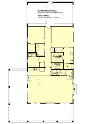 Main Floor w/ Basement Stairs Location for House Plan #041-00338