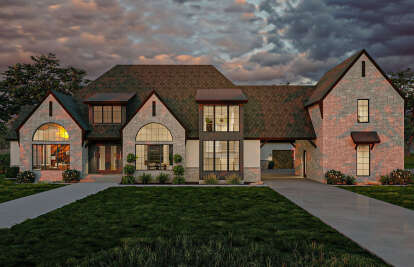 Modern Transitional Plan: 5,153 Square Feet, 5 Bedrooms, 5