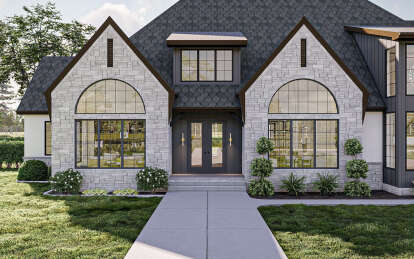 Modern Transitional Plan: 5,153 Square Feet, 5 Bedrooms, 5