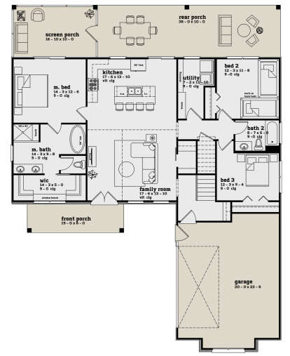 House Plan House Plan #29635 Drawing 1