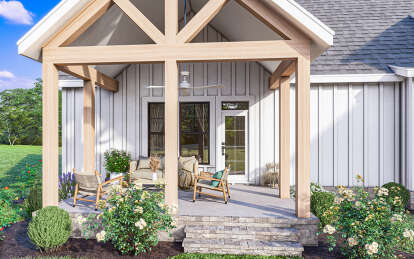 Modern Farmhouse House Plan #009-00369 Elevation Photo