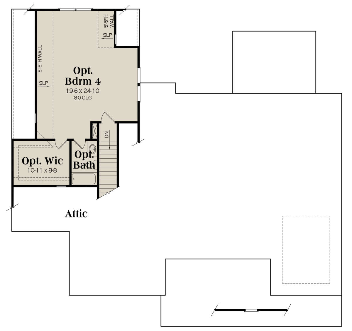 Optional Second Floor for House Plan #009-00369