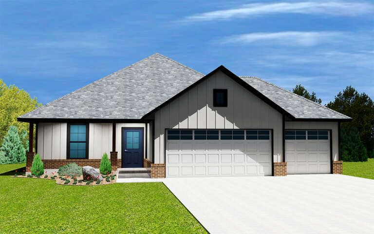 House Plan House Plan #29641 Angled Front Elevation