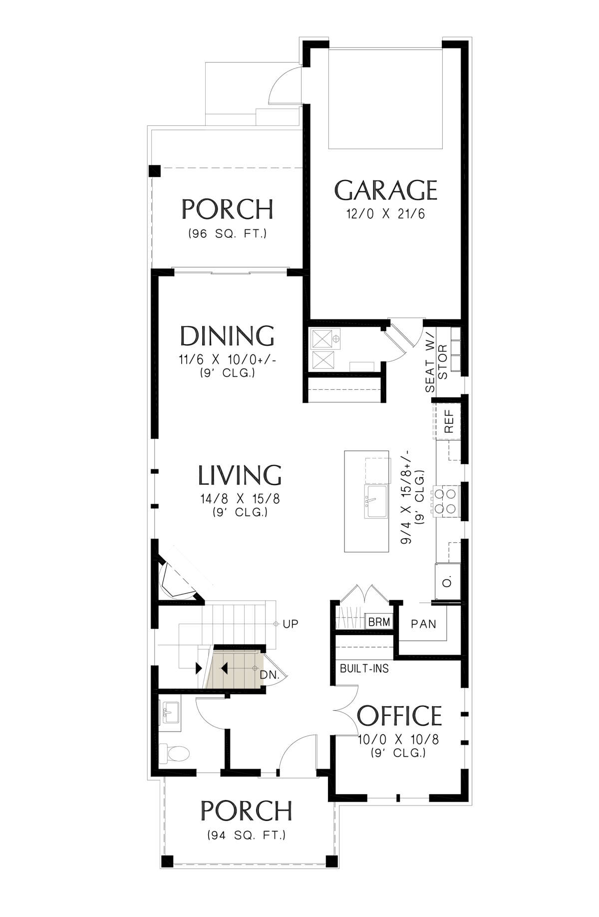 Main Floor w/ Basement Stair Location for House Plan #2559-00994