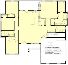 Main Floor w/ Basement Stair Location for House Plan #041-00339