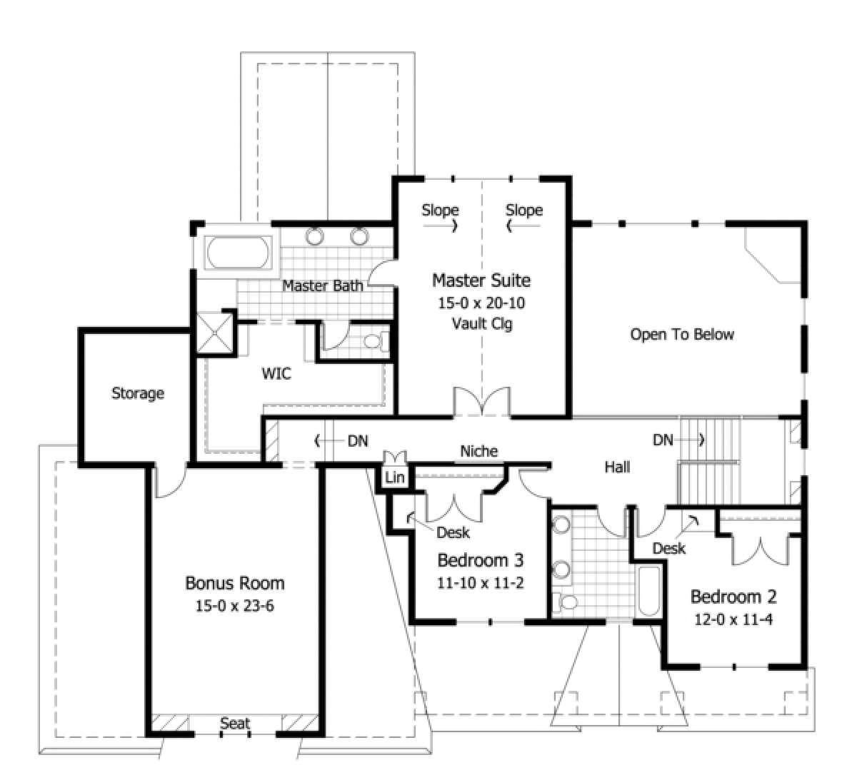 Second Floor for House Plan #098-00053