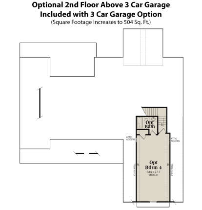 Second Floor w/ 3 Car Side Garage Option for House Plan #009-00370