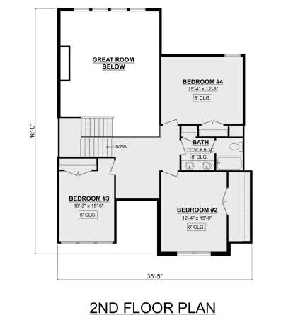 Second Floor for House Plan #1958-00017