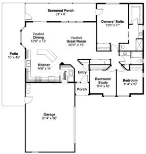 Floorplan 1 for House Plan #035-00390