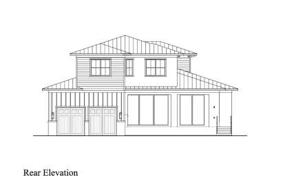 Coastal House Plan #207-00114 Elevation Photo