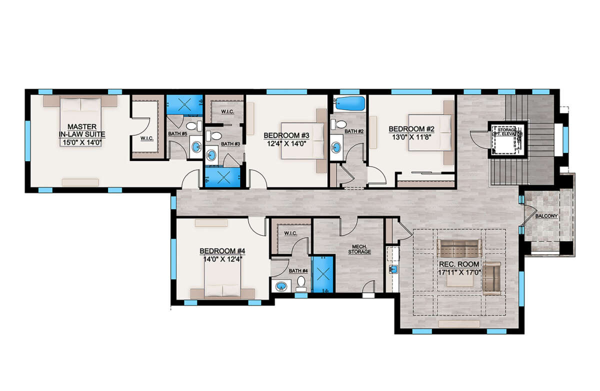 Coastal Plan - 4,750 Square Feet, 5 Bedrooms, 6 Bathrooms | Floor Plan ...