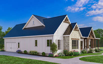 Modern Farmhouse House Plan #009-00371 Elevation Photo