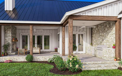 Modern Farmhouse House Plan #009-00371 Elevation Photo