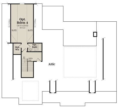 Optional Second Floor for House Plan #009-00371