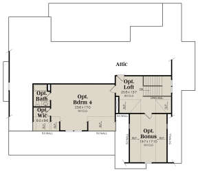 Optional Second Floor for House Plan #009-00372