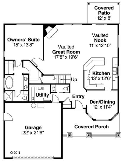 Floorplan 1 for House Plan #035-00391