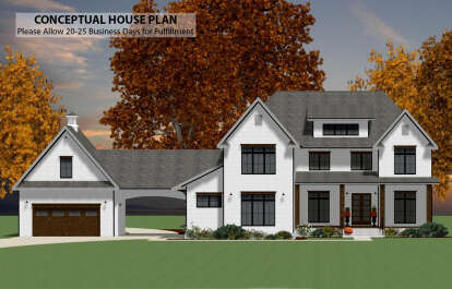 Modern Farmhouse House Plan #6849-00154 Elevation Photo