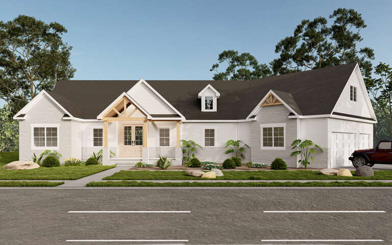 House Plan House Plan #29696 Angled Front Elevation