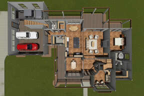 Overhead First Floor for House Plan #4848-00388
