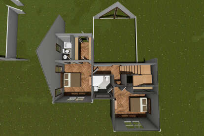 Overhead Second Floor for House Plan #4848-00388