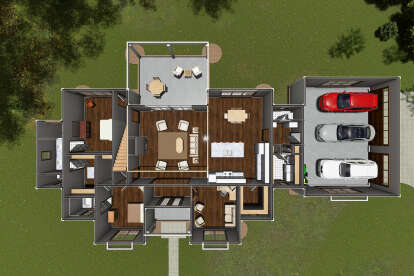 Overhead First Floor for House Plan #4848-00390
