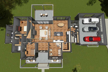 Overhead First Floor for House Plan #4848-00391