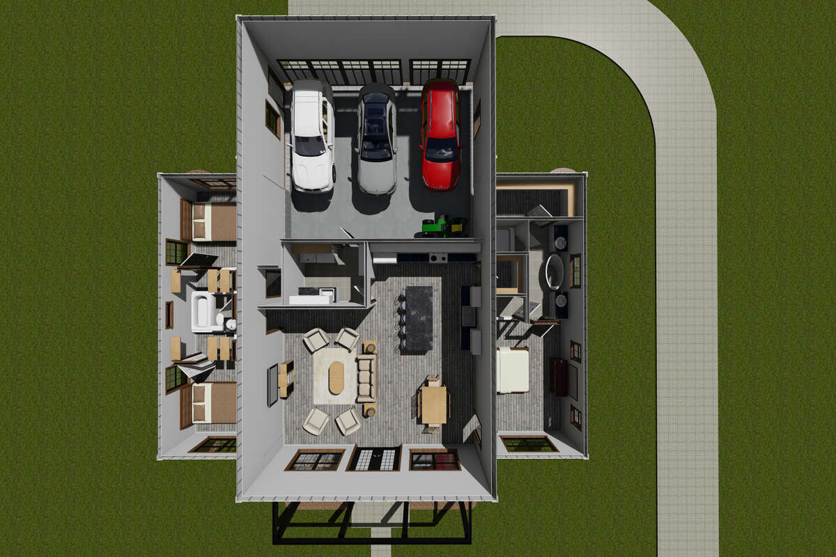 Overhead Floor Plan for House Plan #4848-00392