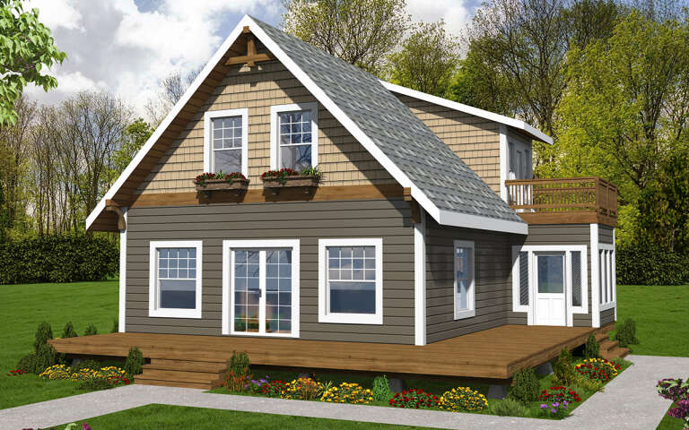 House Plan House Plan #29708 Angled Front Elevation