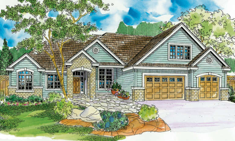 European House Plan #035-00393 Elevation Photo