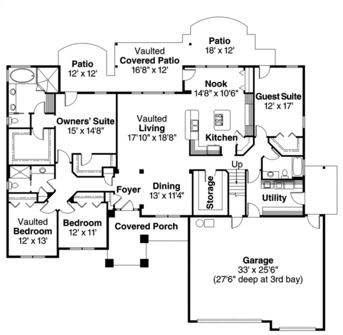 Floorplan 1 for House Plan #035-00393