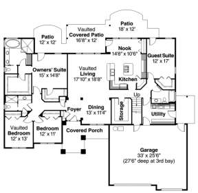 Floorplan 1 for House Plan #035-00393