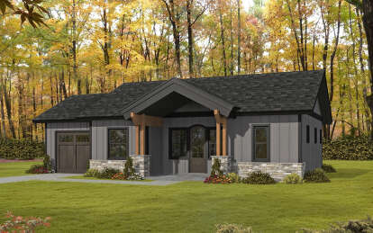 Cabin House Plan #039-00748 Elevation Photo