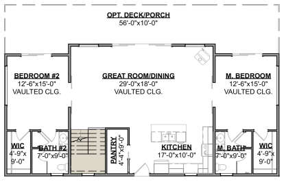 Main Floor w/ Basement Stairs Location for House Plan #1462-00066
