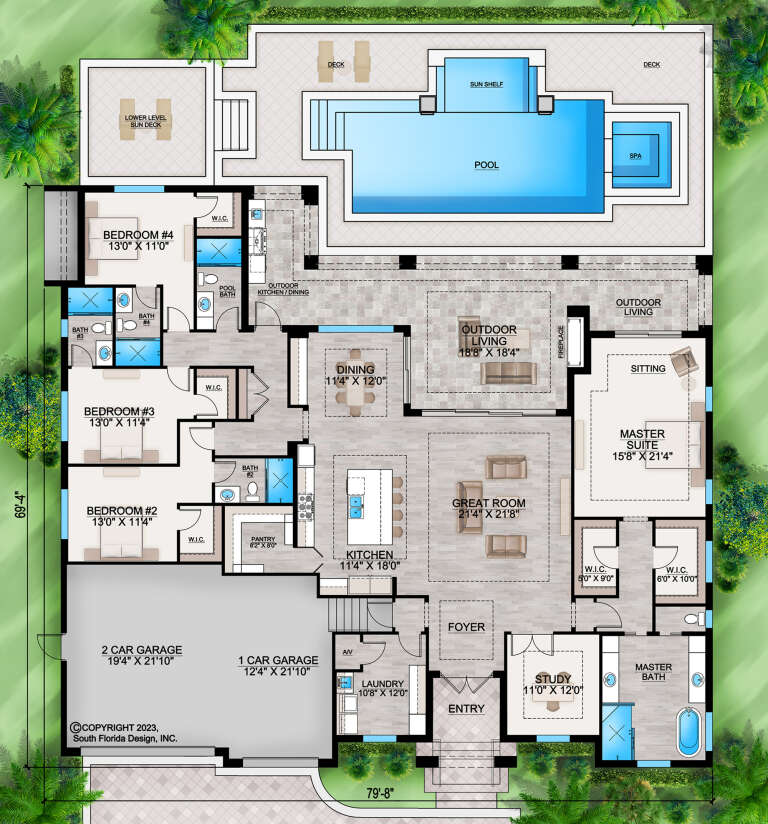 Coastal Plan - 3,290 Square Feet, 4 Bedrooms, 5 Bathrooms | Floor Plan ...