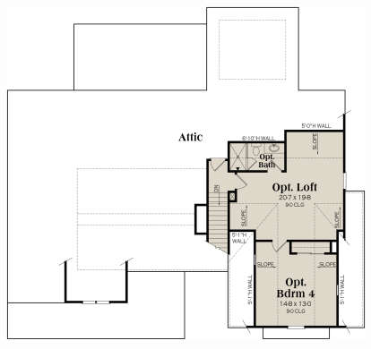 Optional Second Floor for House Plan #009-00374