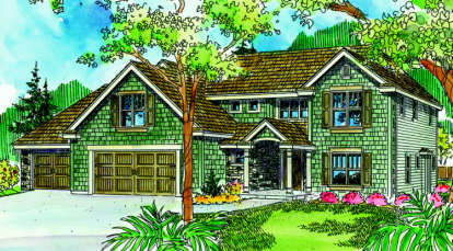 Northwest House Plan #035-00395 Elevation Photo