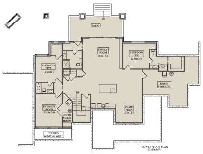 Basement for House Plan #5631-00229