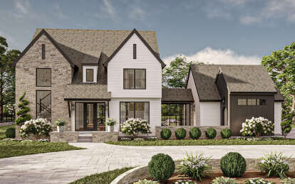 Modern Transitional House Plan #963-00828 Elevation Photo
