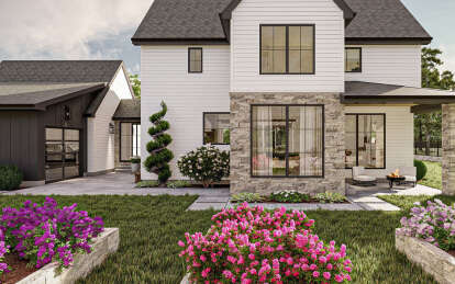 Modern Transitional House Plan #963-00828 Elevation Photo