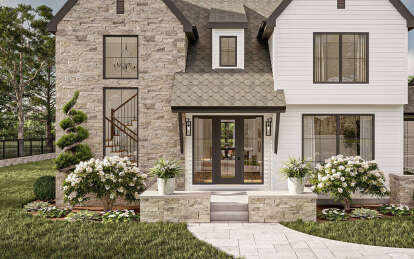 Modern Transitional House Plan #963-00828 Elevation Photo