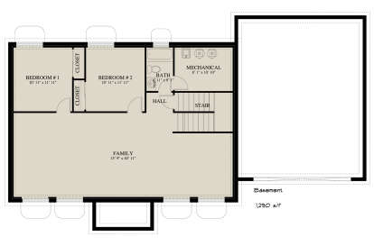 Basement for House Plan #2802-00245
