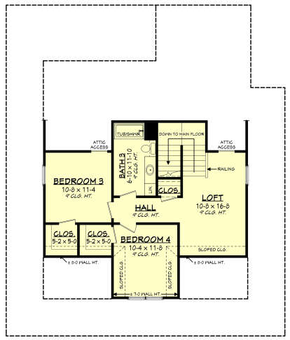 Second Floor for House Plan #041-00340