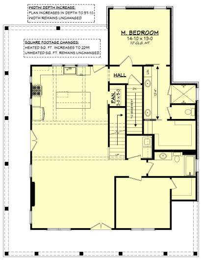 Main Floor w/ Basement Stair Location for House Plan #041-00340