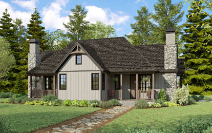 House Plan House Plan #29758 Angled Front Elevation