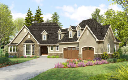 House Plan House Plan #29760 Angled Front Elevation